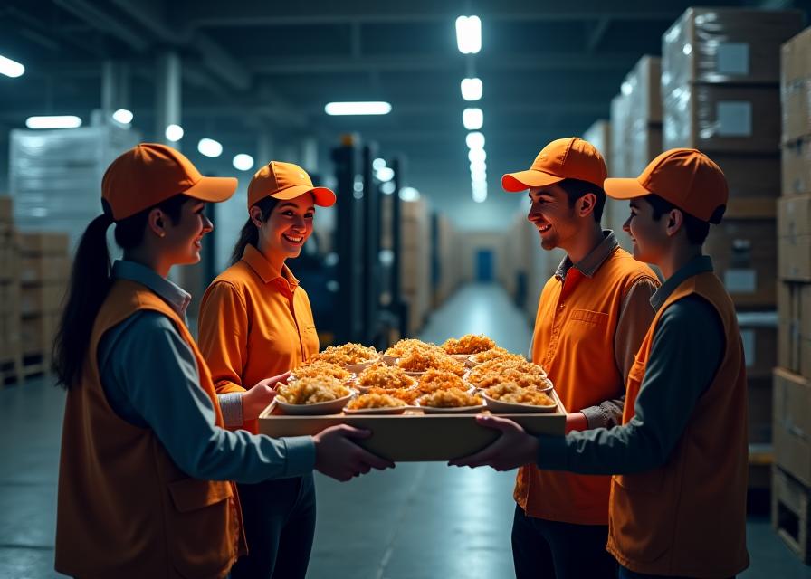 Nachtschicht Essenslieferung Industrie